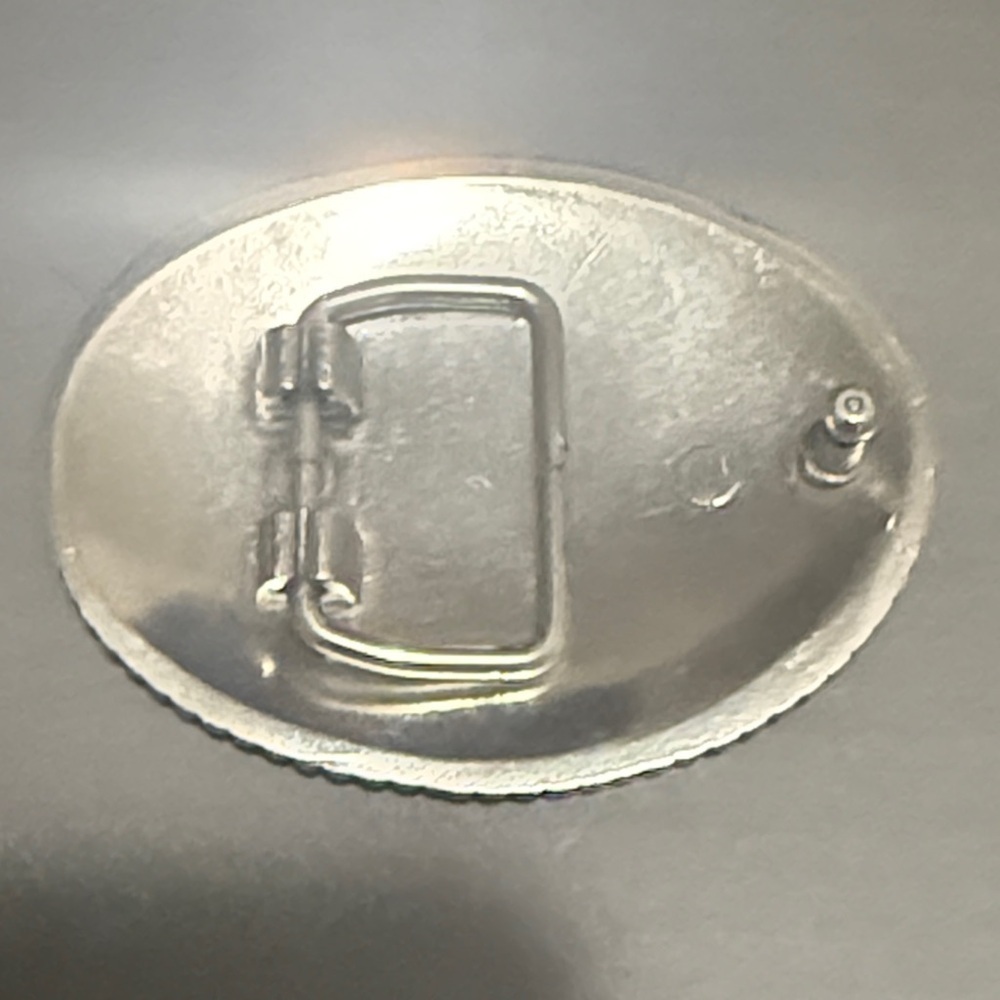 Justin Boots Silver Oval Belt Buckle Women’s or Kids - Picture 2 of 3
